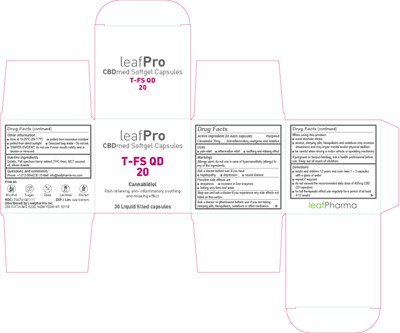 leafPro CBDmed Softgel Capsules T-FS QD 20_30_FS 58x58x57_US.jpg Principal display panel _ Carton 30 - leafPro CBDmed Softgel Capsules T FS QD 20 30 FS 58x58x57 US